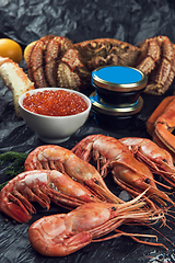 Image showing Set of fresh seafood