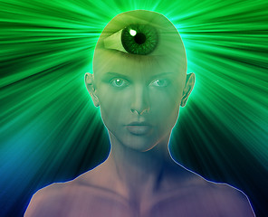 Image showing Third eye woman