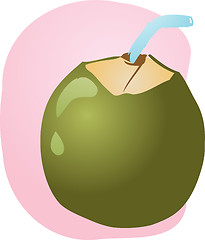 Image showing Young green coconut