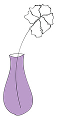 Image showing Flower in a purple vase