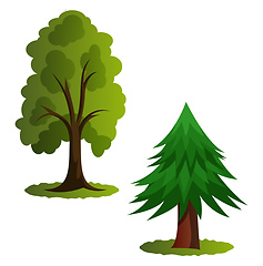 Image showing Couple of green trees vector illustration on white background