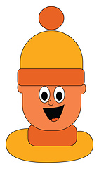 Image showing Cartoon boy in a large orange hat vector or color illustration