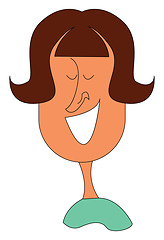 Image showing A women smiling happily in joy vector or color illustration