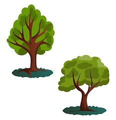 Image showing Couple of green trees vector illustration on white background