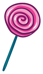 Image showing Pink lollipop, vector or color illustration.