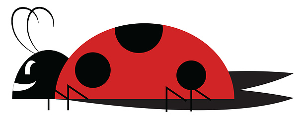 Image showing A cute little lady bug vector or color illustration