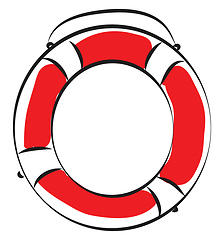 Image showing Red and white live buoy  vector illustration on white background