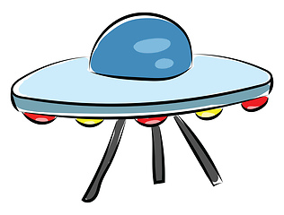 Image showing Flying saucer , vector or color illustration.