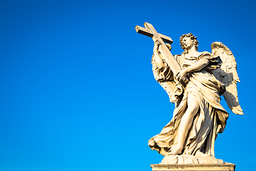 Image showing Catholic angel with cross