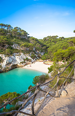 Image showing Cala en Turqueta (Turqueta Beach) in Menorca, Spain