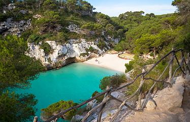 Image showing Cala en Turqueta (Turqueta Beach) in Menorca, Spain