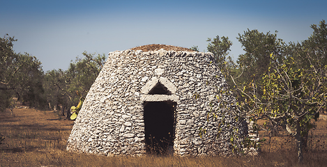 Image showing Puglia Region, Italy. Traditional warehouse made of stone