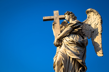 Image showing Catholic angel with cross