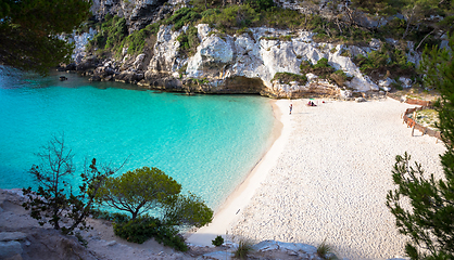 Image showing Cala en Turqueta (Turqueta Beach) in Menorca, Spain