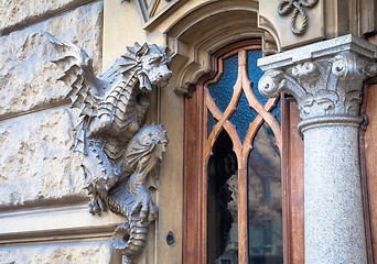 Image showing TURIN, ITALY - Dragon on Victory Palace facade 