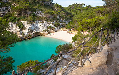 Image showing Cala en Turqueta (Turqueta Beach) in Menorca, Spain