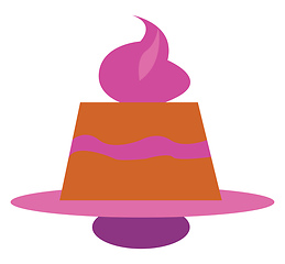 Image showing A pink pie vector or color illustration