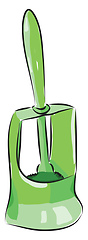 Image showing Vector illustration of a green toilet brush white background