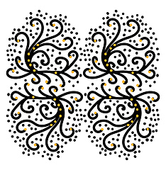 Image showing Pattern element in black and yellow colors vector or color illus