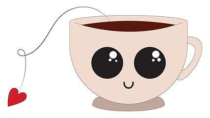 Image showing Tea cup, vector or color illustration.