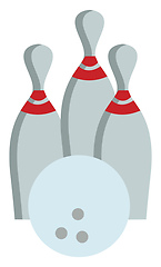 Image showing Bowling ball and pins, vector color illustration.