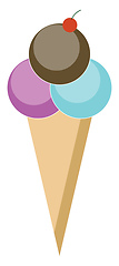 Image showing Ice cream cone vector or color illustration