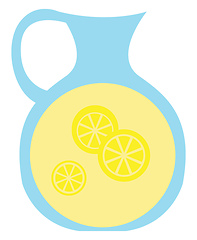 Image showing Clipart of a jar filled with lemon juice vector or color illustr