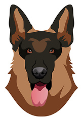 Image showing German Shepherd illustration vector on white background