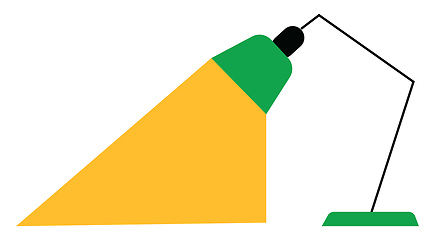 Image showing A green table lamp illuminating bright vector color drawing or i