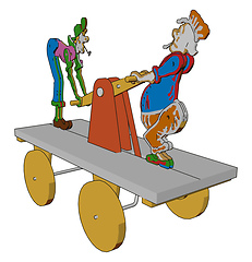 Image showing A toy with two clowns vector or color illustration