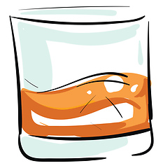 Image showing Whiskey shot in glass illustration color vector on white backgro