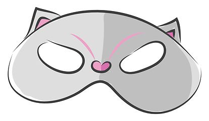 Image showing A grey cat face mask vector or color illustration