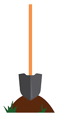 Image showing Simple cartoon of a shovel vector illustration on white backgrou