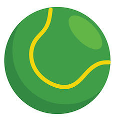 Image showing Simple vector illustration of a green tennis ball on white backg