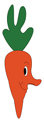 Image showing Smiling carrot illustration vector on white background 