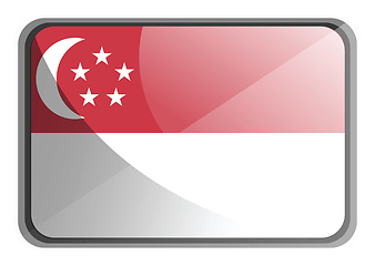 Image showing Vector illustration of Singapore flag on white background.