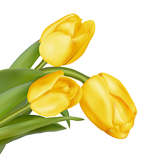 Image showing Bouquet of yellow tulips. EPS 10