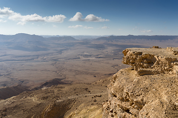 Image showing Trekking in Negev dramatic stone desert, Israel 