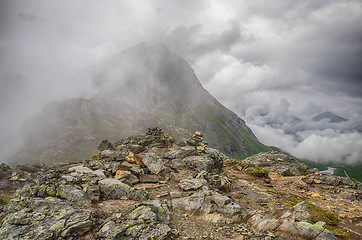 Image showing Dramatic norwegian landscape in cold summer