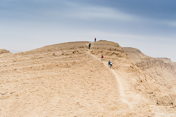 Image showing Hiking in israeli stone desert