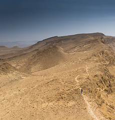 Image showing Hiking in israeli stone desert