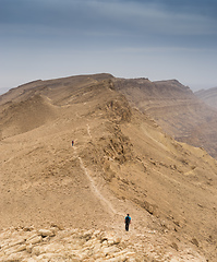 Image showing Hiking in israeli stone desert