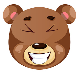 Image showing Bear is laughing, illustration, vector on white background.