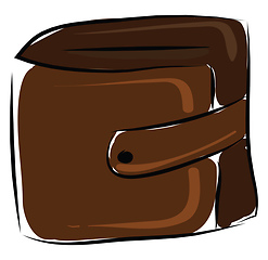 Image showing Brown purse illustration vector on white background 