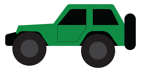 Image showing A green high-performance car for the off-road driving adventures