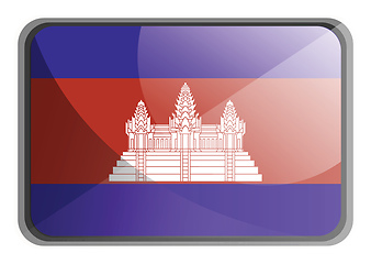 Image showing Vector illustration of Cambodia flag on white background.