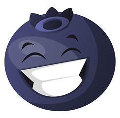 Image showing Blueberry laughing illustration vector on white background