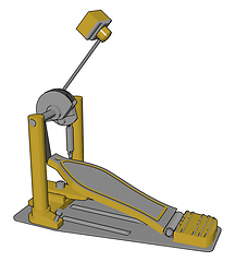 Image showing Single bass drum paddle Instrument vector or color illustration