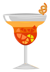 Image showing Drawing of elegant party glassware filled with citrus cocktail a