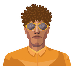 Image showing Handsome guy with short curly hair illustration vector on white 